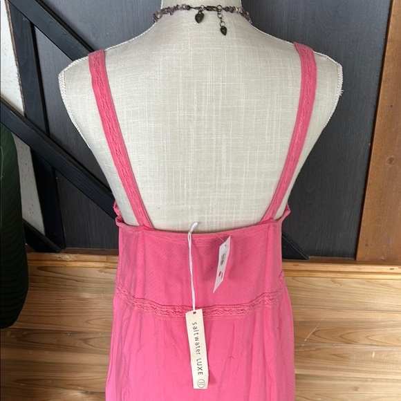 💕New Saltwater maxi dress Pink V-Neck size large New - Picture 11 of 16